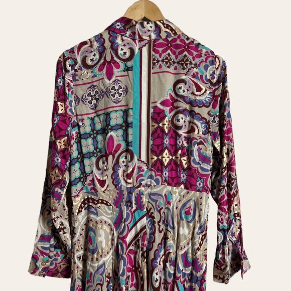 Soft Surroundings Palermo Soho Metallic Pink Boho Maxi Dress in Festoon Fuchsia - Picture 9 of 12